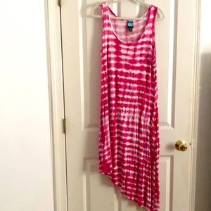 Tie dye tank dress asymmetrical
